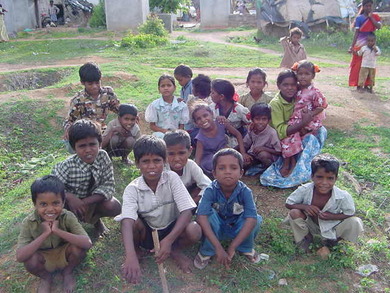 Children from Gopanpally village, one of the SEED villages